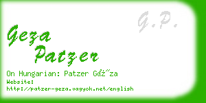 geza patzer business card